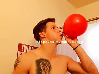 Balloon Fetish - Aaron Blowing Balloons