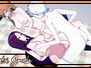 Futa Alice and Erina fucks Ryoko in a threesome. Food Wars.
