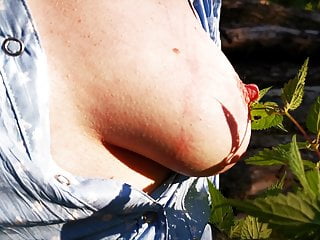 Nettle torture my breasts in public &ndash; try 1