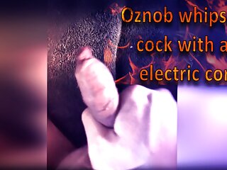 Oznob Spanks His Cock With an Electric Cord