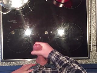 Wank in kitchen 