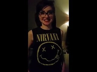 Cute Emo girl flashes and sucks 