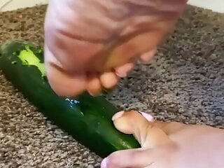 Toenails scratching cucumber 2