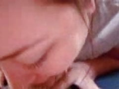 latina gives her boyfriend a good blowjob with cum in mouth