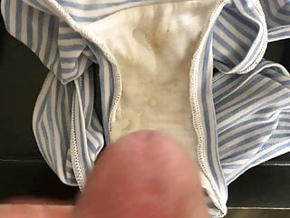 SD dirty panties (#29): lite blue stripe &amp; almost caught!