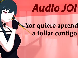 Spanish Audio JOI hentai, Yor quiere practicar sexo contigo.