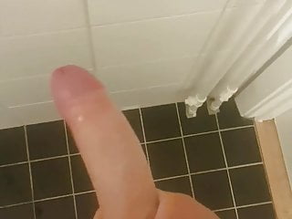 Quick and silent cum in hotel bathroom