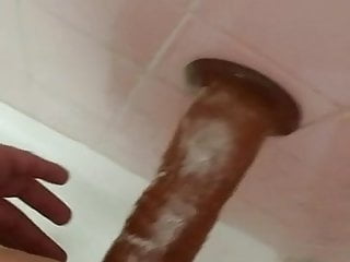 9 inch dildo in my soapy ass
