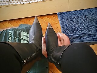 To torture my slave&#039;s tongue with my delicious soles