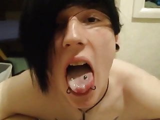 Emo Boy Gets a Mouth full and Eats All 