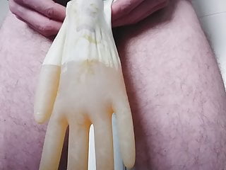 Peeing into Rubber Glove