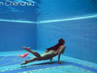 Hungarian naked Sazan Cheharda swimming teasing