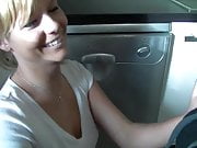 Beautiful blonde fucked in the kitchen