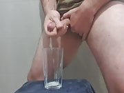 Cumming in a pint glass