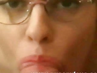 Nerdy Girl, Girl, Blowjob Glasses, Close up
