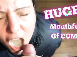 Nerd Wife MASSIVE Tongue Cumshot, Glasses &amp; Puffer Jacket