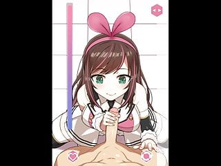 Kizuna ai gets a load on her face...