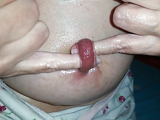 Two fingers through nipple...