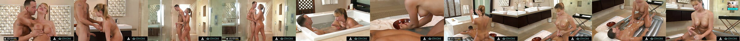 Nuru Massage Busty Masseuse Lets Her Client Cum On Her Pussy As A