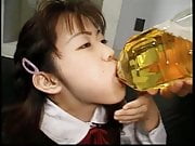 Asian girl fucked and drinks a lot of piss