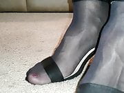Black nylons red toes
