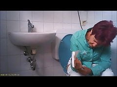 Granny piss on toilet