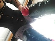 Black Corset Pantyhose and Pierced Pussy Arya Grander
