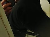 daddy play with his cock at public restroom
