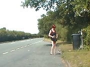 Zoe on the streets showing her COCK SLUT panties - and more