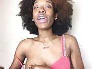 Afro lady squeezes milk from her boob for Youtube 2