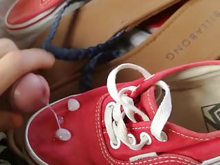 Red vans shoes...