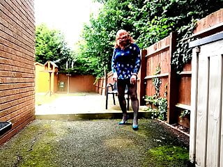 crossdresser kellycd2022 ruined  big cumshot by postie so continues with toy and cums twice into her seamless pantyhose