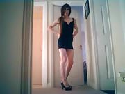 Sexy trap teases you in her black dress
