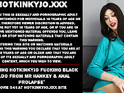 Amazing Hotkinkyjo fucking her ass with a black dildo from mr Hankey