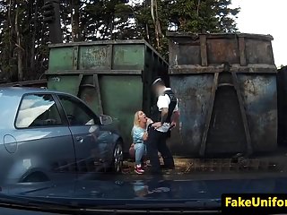 Outdoor, Fake Cop, Blonde Cop, Uk Outside