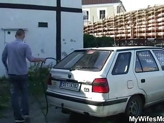 Granny Rides Her Son-In-Law Cock Outdoor