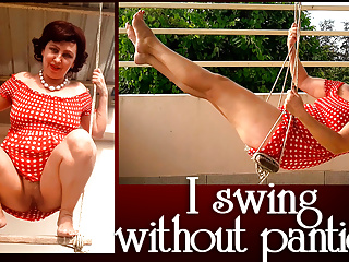 Depraved housewife swinging swing full...