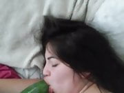  HE LOVES TO PLAY WITH HIS CUCUMBER