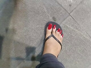 Footjob, Streets, Long Toes Footjob, Bisexual