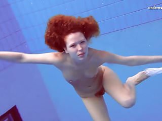 Matrosova hot ginger pussy in the pool