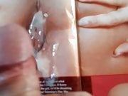 Wanking and cumming on stained porn mag