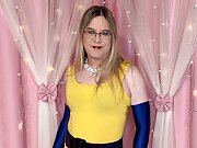 Joanie - Yellow Pencil Dress Striptease