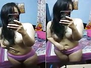 Sexy Desi Girl Record Her Boob Selfie Video...