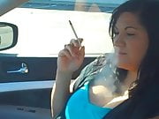 woman smoking in car 1