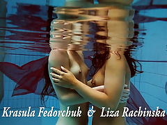 Liza and Krasula enjoy the pool much