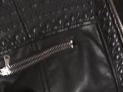 Cumming in the pocket of wifes leather jacket 
