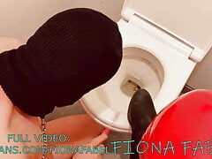 Slave cleans toilet and boots for Mistress