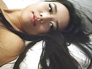 Asian adult model Estelle Lela Angels playes in bed 