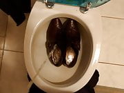 Piss in wifes brown buckle shoes