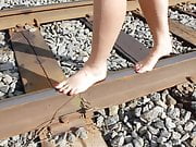 Barefoot on railway